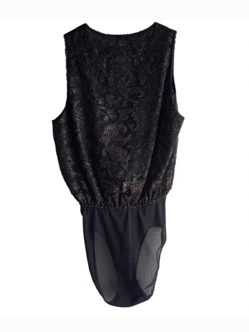 JOSIE NATORI NEIMAN MARCUS VINTAGE LACE BLACK V-NECK TOP SHELL CAMI BODYSUIT S - Picture 8 of 10